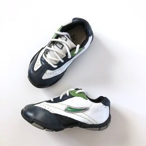 Boys Bibi White Navy Leather Shoes  8